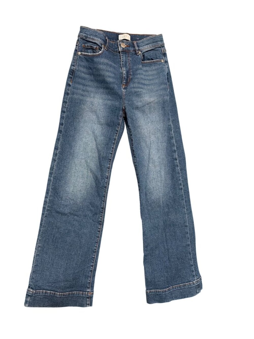 LOFT Outlet High Rise Wide Leg Jeans Size 0 Blue Denim